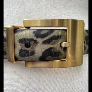 Women’s Fashion Belt Gold Buckle Sm/Med Leopard Print Preowned